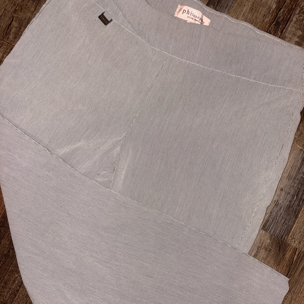 Philosophy Petite Gray Striped Top